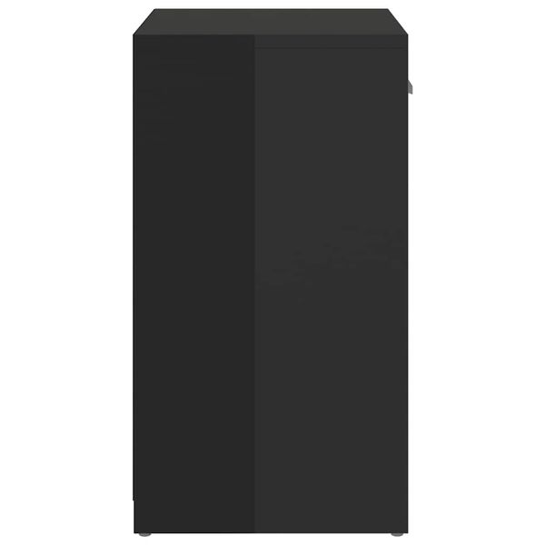 vidaXL Shoe Bench High Gloss Black 94.5x31x57 cm Engineered Wood