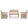 vidaXL 4 Piece Garden Lounge Set with Cushion Poly Rattan Beige