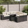 vidaXL 9 Piece Garden Sofa Set with Cushions Black Poly Rattan