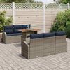 vidaXL Garden Sofa Set with Cushion 7 pcs Grey and Navy Blue