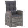vidaXL 7 Piece Outdoor Dining Set with Cushions Poly Rattan Grey