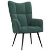 vidaXL Relaxing Chair with a Stool Dark Green Velvet