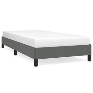 vidaXL Bed Frame without Mattress Dark Grey 100x190 cm Twin Fabric