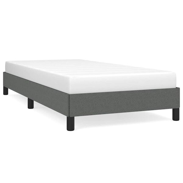 vidaXL Bed Frame without Mattress Dark Grey 100x190 cm Twin Fabric