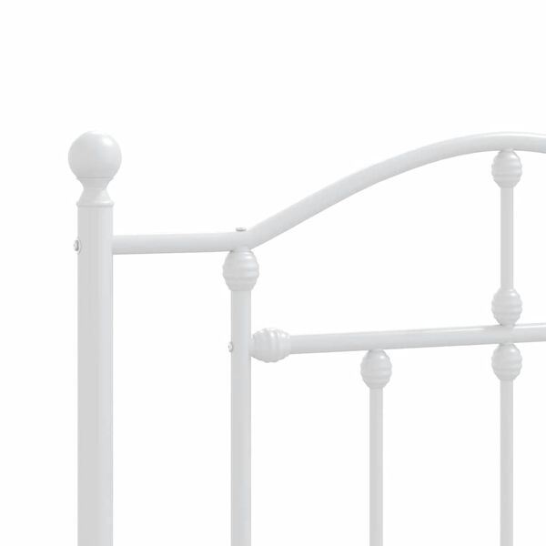 vidaXL Metal Bed Frame without Mattress with Headboard White 100x200cm