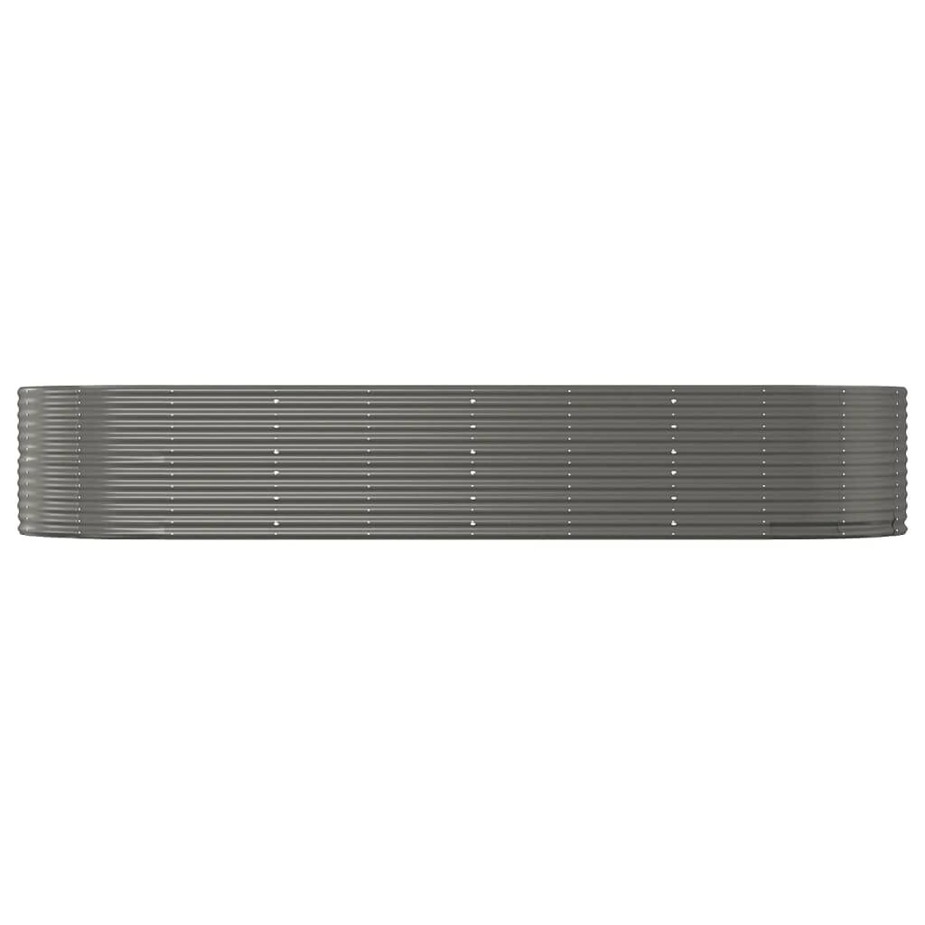 vidaXL Garden Raised Bed Grey 367x140x68 cm Powder-coated Steel