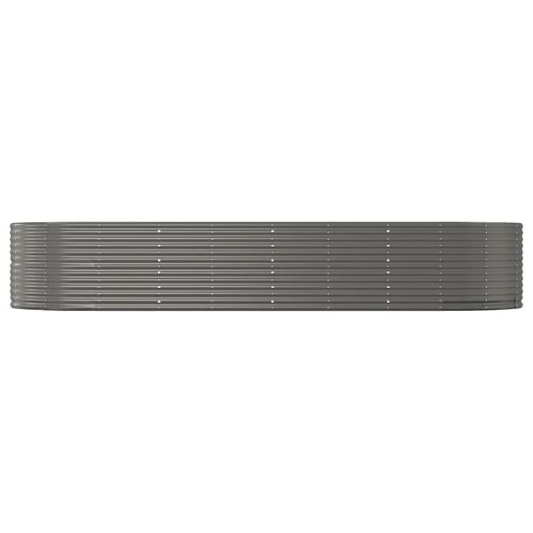 vidaXL Garden Raised Bed Grey 367x140x68 cm Powder-coated Steel