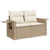 vidaXL 9 Piece Garden Sofa Set with Cushions Beige Poly Rattan