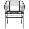 vidaXL 3 Piece Garden Dining Set Black Poly Rattan Glass