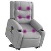 vidaXL Electric Stand up Massage Recliner Chair Light Grey Fabric