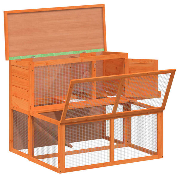 vidaXL Rabbit Hutch Brown 102x90x84.5 cm Solid Wood Pine