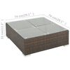 vidaXL 6 Piece Garden Lounge Set with Cushions Poly Rattan Brown