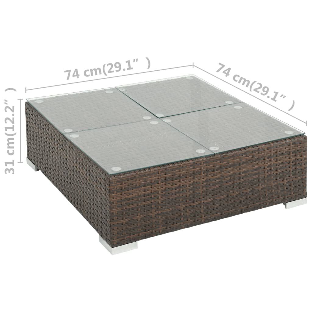 vidaXL 6 Piece Garden Lounge Set with Cushions Poly Rattan Brown