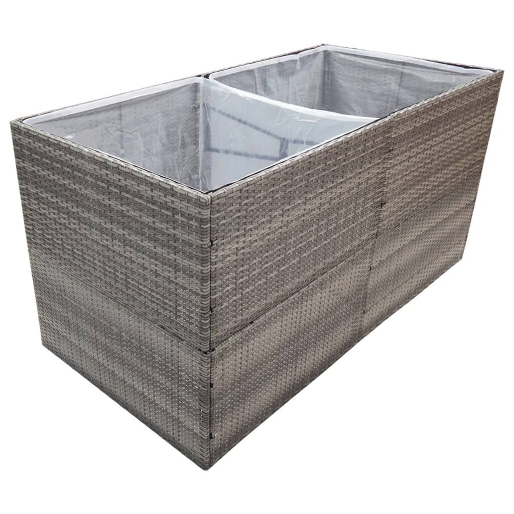 vidaXL Garden Planter Grey 157x80x80 cm Poly Rattan