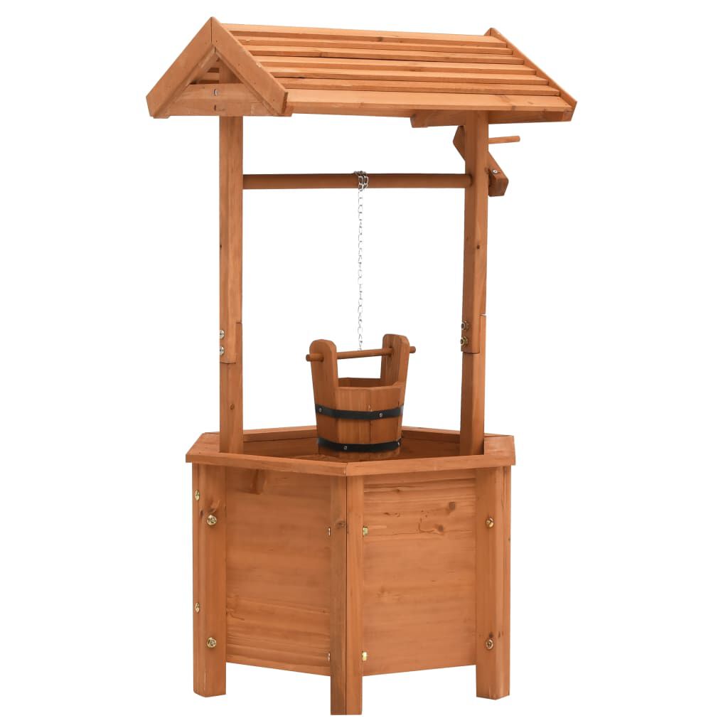 vidaXL Garden Wishing Well Planter 40x40x84 cm Firwood