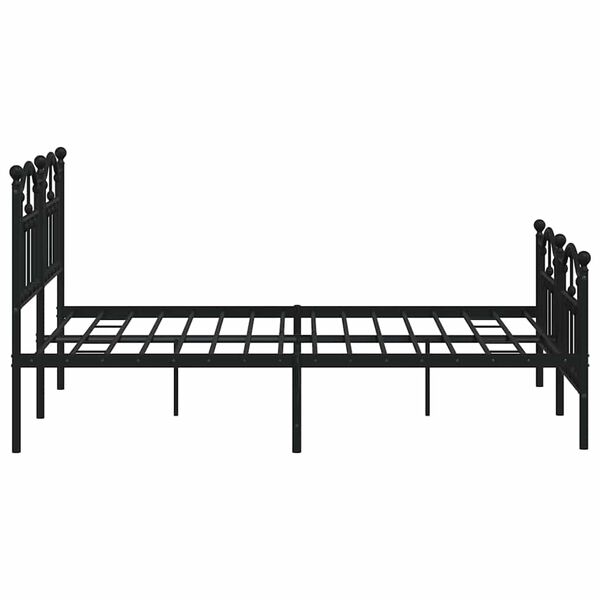 vidaXL Metal Bed Frame without Mattress with Footboard Black 150x200cm