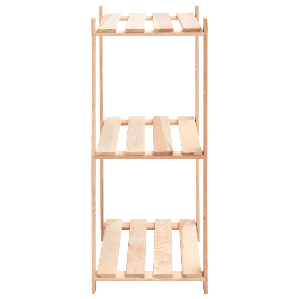 vidaXL 3-Tier Storage Rack 60x38x90 cm Solid Pinewood 150 kg