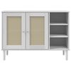 vidaXL Sideboard SENJA Rattan Look White 112x40x80cm Solid Wood Pine