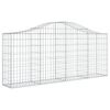vidaXL Arched Gabion Baskets 10 pcs 200x30x80/100 cm Galvanised Iron