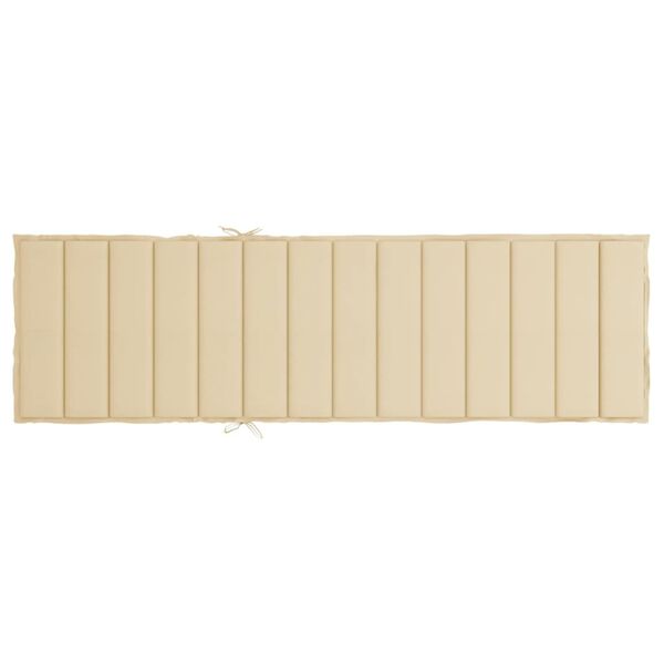 vidaXL Sun Lounger Cushion Beige 200x70x3cm Oxford Fabric