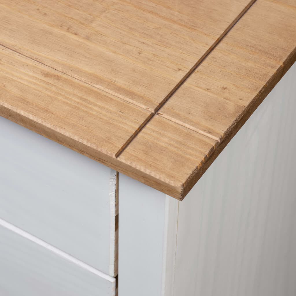 vidaXL Bedside Cabinet White 46x40x57 cm Pinewood Panama Range
