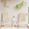 vidaXL Highback Chair Cushions 2 pcs Beige Oxford Fabric