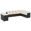 vidaXL 10 Piece Garden Sofa Set with Cushions Black Poly Rattan