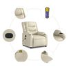 vidaXL Stand up Massage Recliner Chair Cream Faux Leather