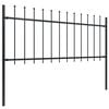 vidaXL Garden Fence with Spear Top Steel 359x80 cm Black