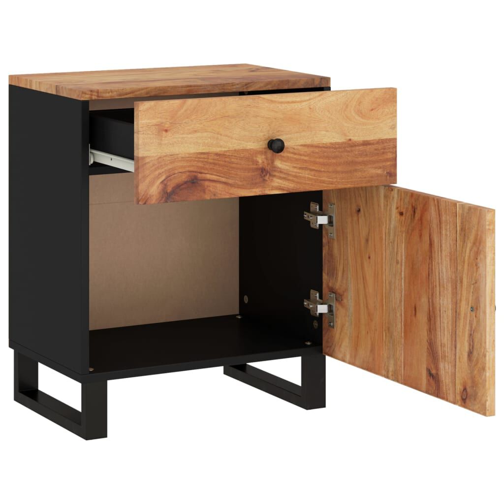vidaXL Bedside Cabinet 50x33x60 cm Solid Wood Acacia&Engineered Wood