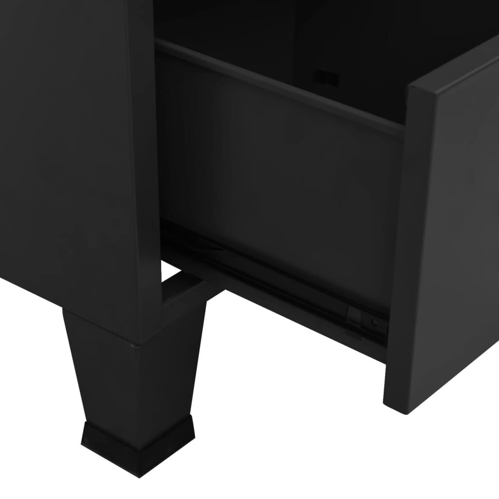 vidaXL Industrial Storage Chest Black Metal