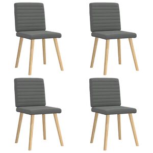 vidaXL Dining Chairs 4 pcs Dark Grey Fabric