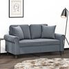 vidaXL 2-Seater Sofa with Throw Pillows Dark Grey 120 cm Velvet