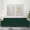 vidaXL 2-Seater Sofa Bed with Two Pillows Dark Green Velvet