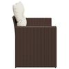 vidaXL Garden Sofa with Cushions 2-Seater Brown Poly Rattan