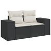 vidaXL 8 Piece Garden Sofa Set with Cushions Black Poly Rattan