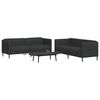 vidaXL 2 Piece Sofa Set Black Fabric