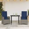 vidaXL 5 Piece Garden Dining Set with Cushions Grey Poly Rattan