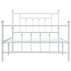 vidaXL Metal Bed Frame without Mattress with Footboard White 100x200cm