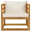 vidaXL 7 Piece Garden Lounge Set with Cushion Cream Solid Acacia Wood