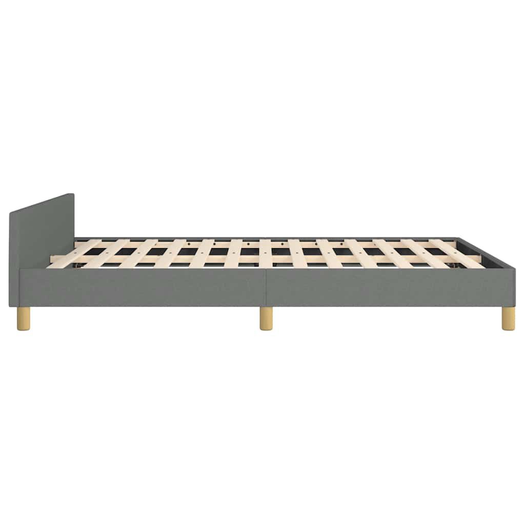 vidaXL Bed Frame without Mattress Dark Grey King Fabric