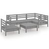 vidaXL 6 Piece Garden Lounge Set Solid Pinewood Grey