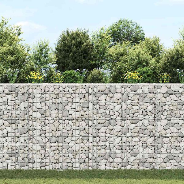vidaXL Trapezium Gabion Raised Bed Galvanised Steel 150x20x100 cm