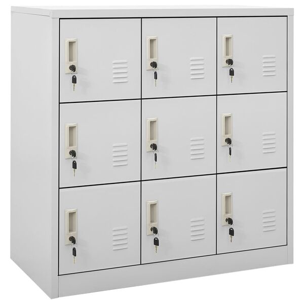 vidaXL Locker Cabinets 5 pcs Light Grey 90x45x92.5 cm Steel