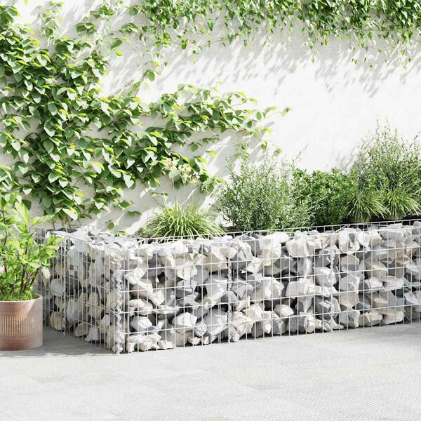 vidaXL Gabion Wall Galvanised Steel 630x30x50 cm