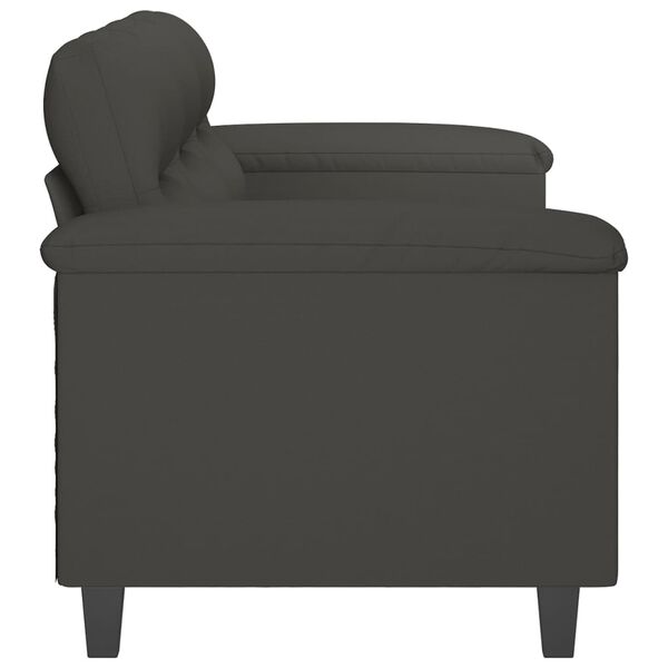 vidaXL 3-Seater Sofa Dark Grey 180 cm Microfibre Fabric