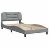 vidaXL Bed Frame with LED without Mattress "Hvar" Light Grey 100x203 cm Fabric