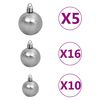 vidaXL Nordmann Fir Artificial Christmas Tree LED&Ball Set Green 210cm
