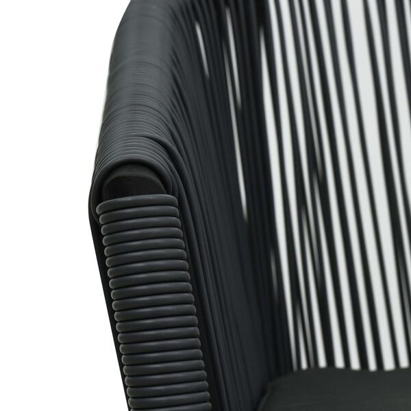 vidaXL 3 Piece Bistro Set with Cushions PE Rattan Black