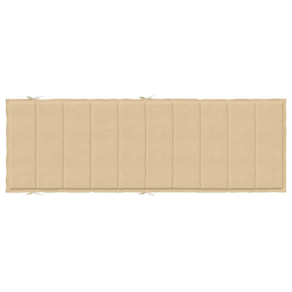 vidaXL Sun Lounger Cushion Melange Beige 186x58x4 cm Fabric